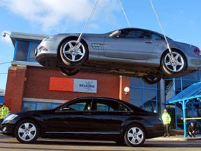 Belzona car lift stunt Belzona car lift stunt