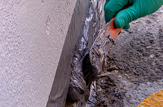 Application of joint sealant (Belzona 4511) underway